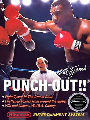 Mike Tyson's Punch Out NES BOX ART Premium POSTER MADE IN USA • $13.95