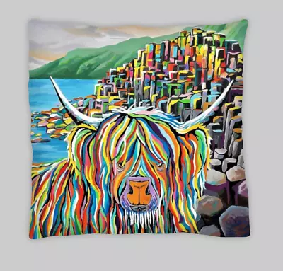 Highland Cow (Irish Version) Double Sided Cushion Covers 45x45cm (18x18) • £7.99