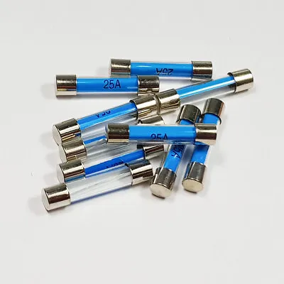 25 Amp 25A Amps 6x30mm Glass Fuse Quick Blow Fuses - A 6mm X 30mm • £1.99