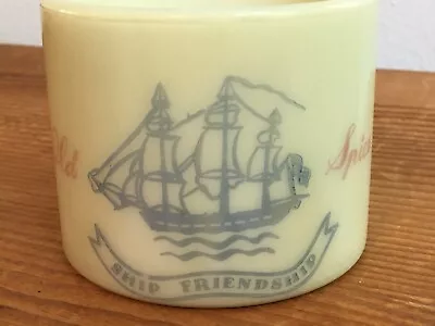 VTG Shaving Mug Early American Old Spice Ship Friendship Custard Glass Shulton  • $12.99