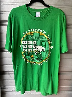 Vintage 1965 Snoopy Woodstock Peanuts St. Patrick's Day Irish T-Shirt Men's L • $49.95