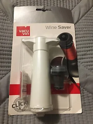 $8.99 • Buy Vacu Vin Wine Saver 0054241 Vacuum Pump W/Wine Stopper White NEW Sealed Package