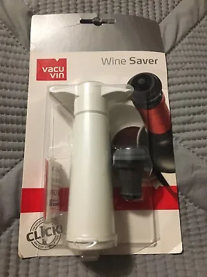 Vacu Vin Wine Saver 0054241 Vacuum Pump W/Wine Stopper White NEW Sealed Package • $8.99