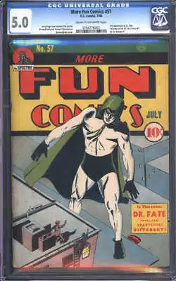 More Fun Comics #57 Cgc 5.0 Cr/ow Pages // 3rd Appearance Dr Fate Dc Comics 1940 • $6610