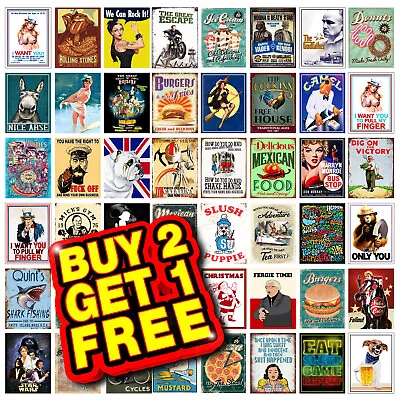 £3.95 • Buy Metal Tin Sign Plaque Man Cave Pub Home Bar Garage Tiki Bar Shed Signs Gift M90