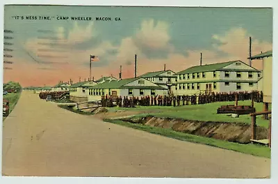 Macon Georgia GA Camp Wheeler  It's Mess Time   Postcard • $2.50