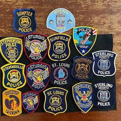 Vintage Obsolete State Of Michigan Police Patches Mixed  Lot Of 16 Item 231 • $12.39