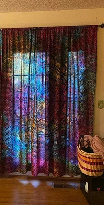 £28.26 • Buy Tie Dye Indian Mandala Curtains Hippie Window Curtain Bohemian Door Drape Pane