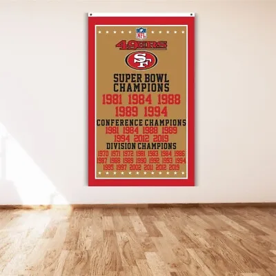 San Francisco 49ers 3x5 Ft Banner Football NFL Super Bowl Champions Flag • $13.88