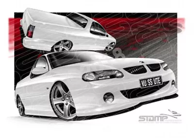 Holden Vu Ss Ute Heron White A2 Framed Print (hc12a) • $249