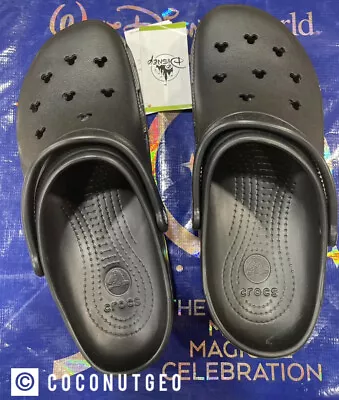 2024 Disney Parks Mickey Mouse Ears Black Adult Clogs Crocs Size M8/W10 • $74.90