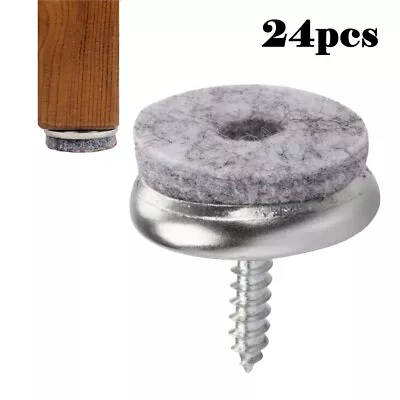 Protect Your For Floors With 24 Chair Leg Felt Pads Long Lasting Quality • $11.76