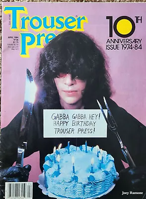 $12 • Buy Trouser Press Magazine April 1984 Joey Ramone Cover 