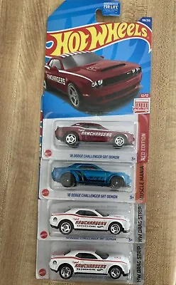 Hot Wheels 18 Challenger SRT Demon Lot 4Target Red Ed Muscle Mania 2 Challgr • $13.28