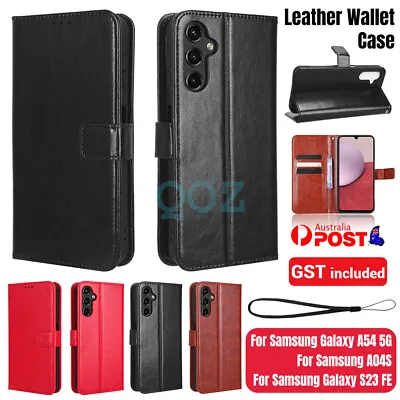 Shockproof Case Leather Wallet Cover For Samsung Galaxy A04s A54 S23 FE • $8.77