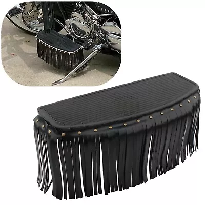 Leather Fringe Motorcycle Front Foot Peg Floorboard Covers For Harley Old School • $17.98