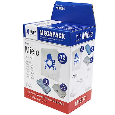 Microfiber Bag & Filter Compatible With  Miele GN 12pk W/ 4 Filters & 1  Hepa • $21.47