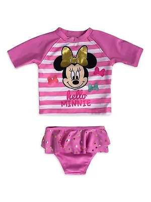 Disney Baby - Minnie Mouse - Baby Girl Rash Guard Swimsuit - Many Sizes - New • $11.95
