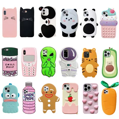$7.69 • Buy For IPhone 7 8 X 11 12 13 Pro Case Cover 3D Cute Cartoon Soft Silicon Case Cover