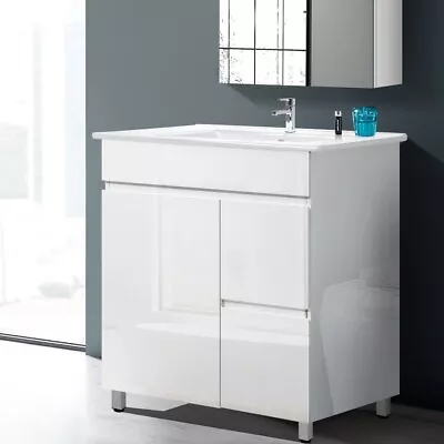 750mm Bathroom Vanity Cabinet Unit Wash Basin Sink Storage Freestanding White • $398.95