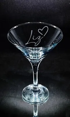 £14 • Buy Personalised Hand Etched Martini Glass Birthday Custom Gift Cocktail