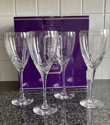 Edinburgh Crystal: Skye Water/Wine Goblets (22cm) X 4: Signed: Perfect • £160