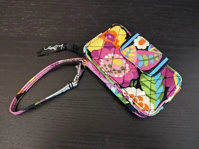 VERA BRADLEY Mini I-Phone Wristlet Colorful Floral Design W/ ID Screen VGC • $14