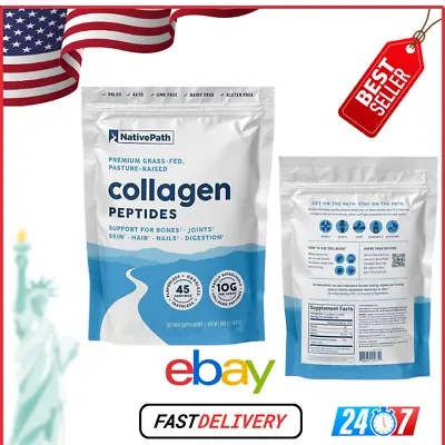 NativePath Collagen Peptides Protein Powder For Skin Hair Nails - Collagen Po • $36.59