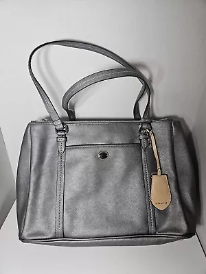 Coach Peyton Jordan Double Zip Carryall Silver Purse  • $40