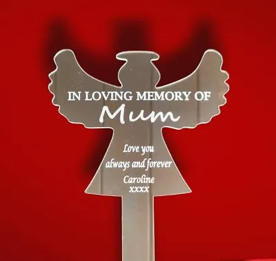 Personalised ANGEL Memorial Christmas Birthday Grave Marker Plaque Nan Mum Nanny • £9.99