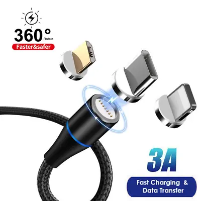 $9.95 • Buy Fast Charging Magnetic Cable Data Cord 3A For IPhone Samsung Type-C Micro USB