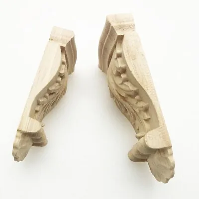 Wooden Carving Corbel Furniture Moulding Appliques Decors Home Retro Decorative • $8.36