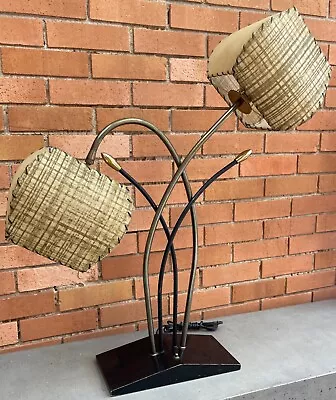 Vintage 1950s Majestic Table Lamp Fiberglass Shades Mid Century Modern Lighting • $750