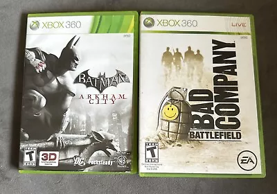 Batman Arkham City & Bad Company Battlefield Xbox 360 Complete Game Add On Code • $14.99