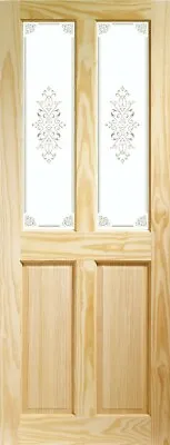 Victorian 4 Panel Internal Clear Pine Door With Campion Glass Product Code GCPVI • £54.99