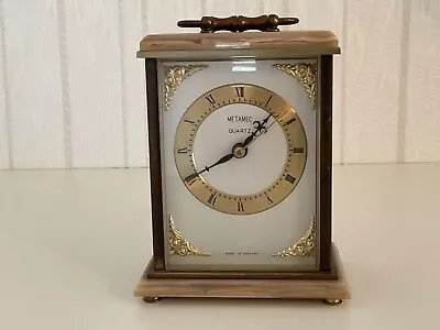 £12 • Buy Metamec Carriage Clock Onyx And Brass
