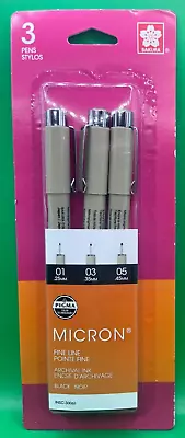 Pigma Micron Pens Assorted 3/Pkg-Black • $12.35