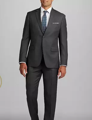 NEW 2023 JOS A BANK Traveller Gray Full Suit 56R Wool Tailored Slim Fit • $79.99