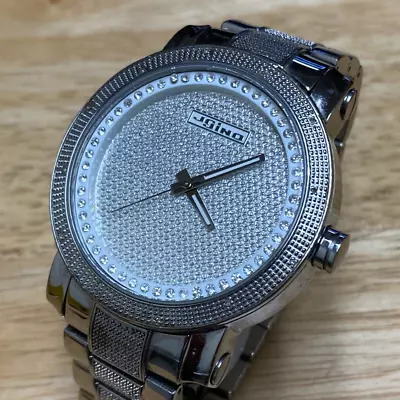 JoJino Alpha MJ8020 Mens 0.12 CT Genuine Diamond Analog Quartz Watch~New Battery • $119.99
