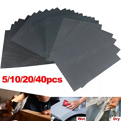 Wet Dry Sandpaper Sheets 9 X11'' 240-1500Grit For Metal Sanding Automotive Polis • $40.99