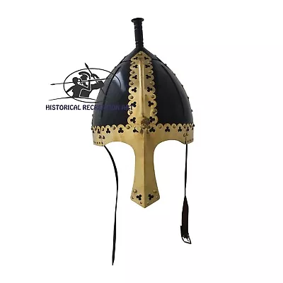 Gnezdovo Viking Helmet With Handmade Lining Design Brass Crafted | Halloween Gif • $99