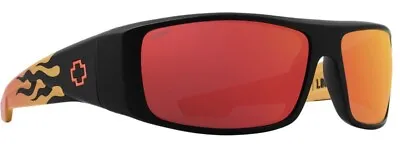 Spy Optic LOGAN Sunglasses - BOO JOHNSON Mt Blk FLAME - Happy Gray Green Red Mir • $114.95