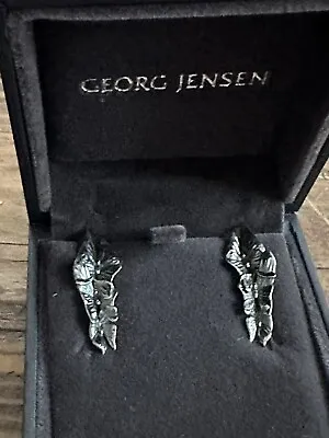 Georg Jensen Askill Sterling Silver Earrings Denmark Danish Vintage Butterfly • $499