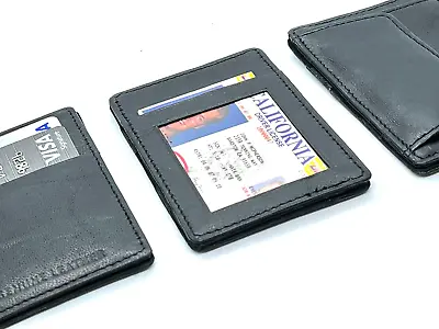 Genuine Leather Magic Wallet Slim Credit Card Bill Fold Note Holder • $14.15