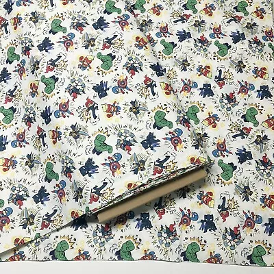 $8.75 • Buy 1 Yard Marvel Kapow Avengers Super Hero Cotton Fabric Hulk Black Panther Captain