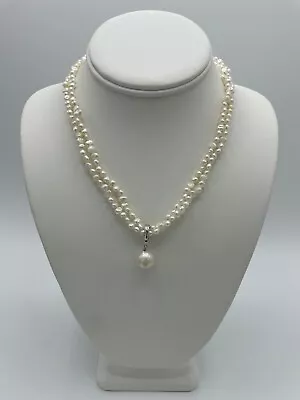 Cultured Baroque Pearl Necklace With Sterling Silver Clasp 17  3mm 26.3g • £30.24