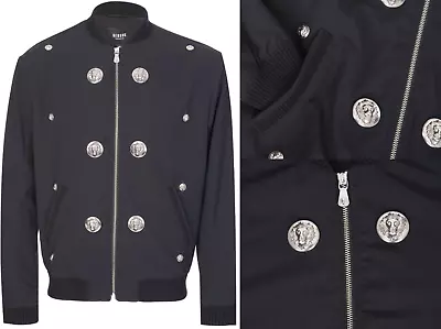 Versace Versus Cadavres D'Animaux All Over Metal Lion Logo Bomber Veste Blouson • $1498.83