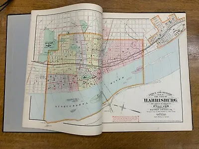 1889 Atlas Of The City Of Harrisburg Dauphin County PA - 50+ Color Maps • $1000