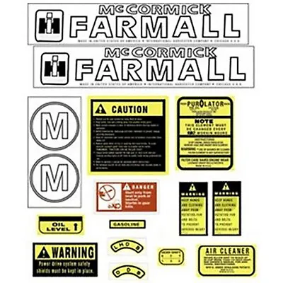 New Hood & Safety Decal Set Fits IH Fits FARMALL Model M Tractors • $36.99