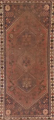 Antique Rug 3x6 Ft.Geomentric Qashqai Oriental Handmade Dining Room Wool Carpet • $709.80